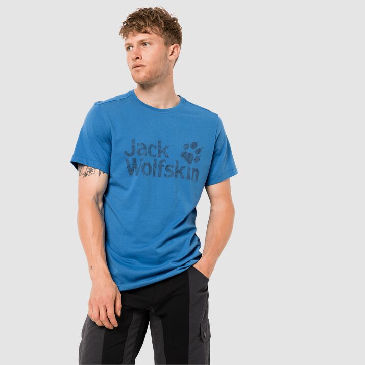 Jack Wolfskin Mens Brand Logo T-shirt Blue 238561IJW